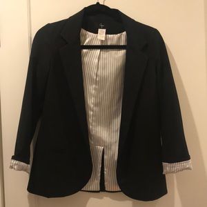 AQUA Brand Boyfriend Blazer with striped liner